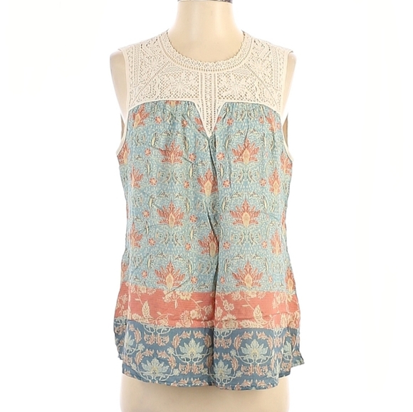 Anthro MAEVE Blue Laced Eleanor Blouse Top sz S - Picture 4 of 10